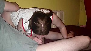 Blowjob with Hot Cum Swallow in Sexy Lingerie