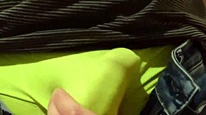 japanese femdom teases cock over pants, slaps to cumshot