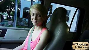 Blonde teen Dakota Skye bangs a stranger for a hitchhike ride in public