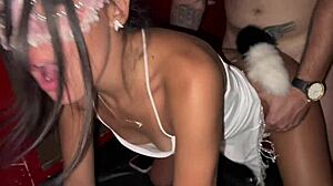 skinny novinha swings with plug and offers tight pussy