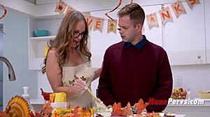 festivities heat up sharing stepnana and stepmom in wild group fun. everyone joins the horny action.