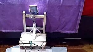 Exhibitionist bending over in hot doggy style!