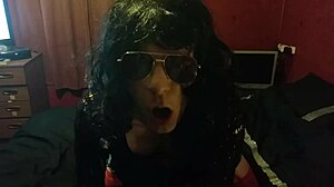 Bold Sissy Performs Ass to Mouth on Dildo