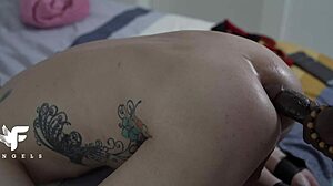 submissive slut tied up for raw anal action