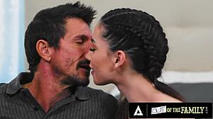 Hey, teen got caught touching herself, stepdad slammed her hard!