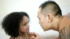 Sinnamon sucks big black cock deep