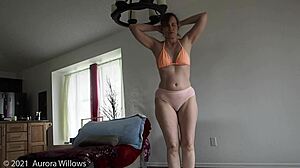 Lesson 212: milf teaches yoga with small tits and big pussy lips