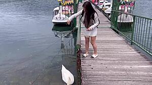 mini skirt boat ride at lake kawaguchi