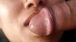 expert blowjob ends with cumshot in mouth after deepthroat action