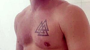 wet shower bathing time with intriguing contrasts in simple routine