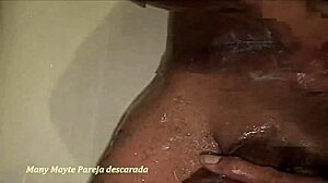 Intense cumshot from jerking off in the bathroom