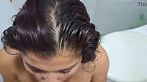 Surprise in the shower, suck my dick!