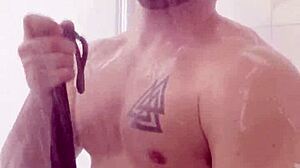 wet shower bathing time with intriguing contrasts in simple routine