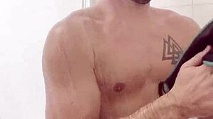 wet shower bathing time with intriguing contrasts in simple routine