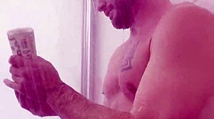 wet shower bathing time with intriguing contrasts in simple routine