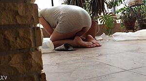 amateur flashing upskirt under skirt in public, teasing view