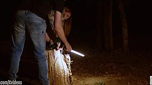 why does ashley lane take gagging and spanking in dark forest?