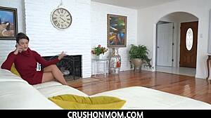Crushonmom - Stepmom Masturbates Wildly, Then Rides Stepson Hard!