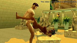 嘿！模拟人生4古墓丽影恶搞，安东尼和伊西斯操逼