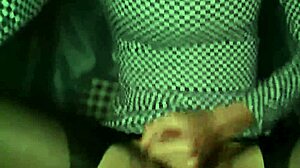 crossdresser in pantyhose gets handjob