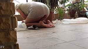 amateur flashing upskirt under skirt in public, teasing view