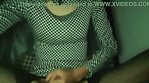 crossdresser in pantyhose gets handjob