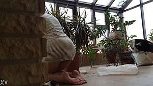 amateur flashing upskirt under skirt in public, teasing view