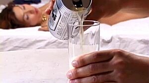 ランジェリー姿の日本人熟女がマンコ舐められてザーメン受け