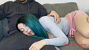 I dozed off on his lap and woke up to a mouth fuck