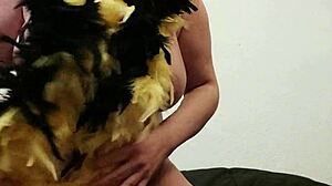 Laly Prin entertains herself alone