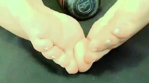 Teen Shows Off Tight Pussy and Ass with Feet Play