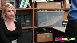 The horny shaved blonde teen gets talked into banging a stranger in group missionary