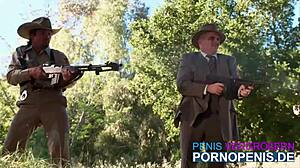 Blonde and Brunette in Outdoor Threesome?