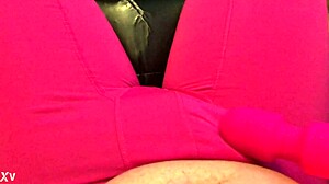 Vibing Cock Play in Tight Compression Shorts