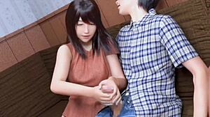 3d lonely wife bent over by co-worker in homemade action.