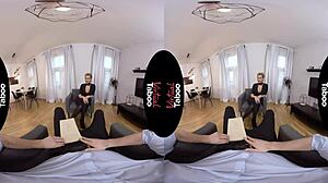 blonde babe takes monster cock in her shaved pussy