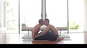 gay men doing yoga poses
