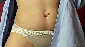 Hot Mom Touches Her Shaved Pussy After The Party