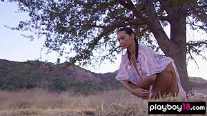 flexible milf daniella smith and teen strip for outdoor nude yoga!