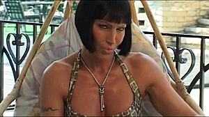 Why is this hot brunette MILF slut playing with her vibrator?