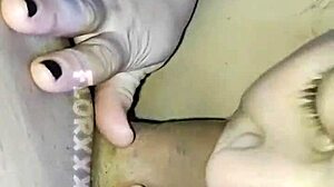 huge tits giving the best russian handjob