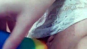 feet fetish blowjob with colorful cum sucking