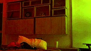 linda houston starts to dance in full red light