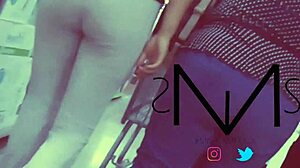 a beautiful woman in the supermarket showing off her cameltoe, known as misscameltoe