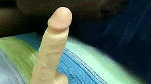 Footjob with my dildo feels wild in torn pantyhose!