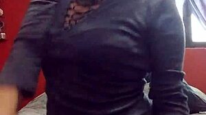 Woman masturbates in sexy lingerie at in-laws' house