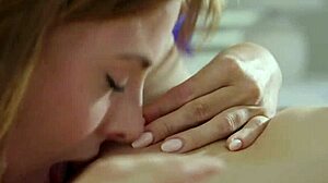 Sensual Lesbian Babes Lily Larimar and Lumi Ray Kissing and Licking in Bed