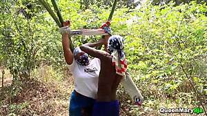 Hot Ebony Babe Feels Intense Pleasure Being Tied Up And Fucked Hard Outdoors