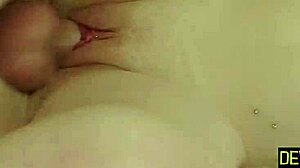 ブロンド美女がチンポ吸ってマンチョにハードピストン 😜