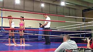 Wrestling Lesbian Babes Eye Each Other's Hot Moves